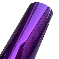 Premium Gloss Stretchable Chrome Mirror Purple Vinyl Wrap Adhesive Film Car Sticker Decal