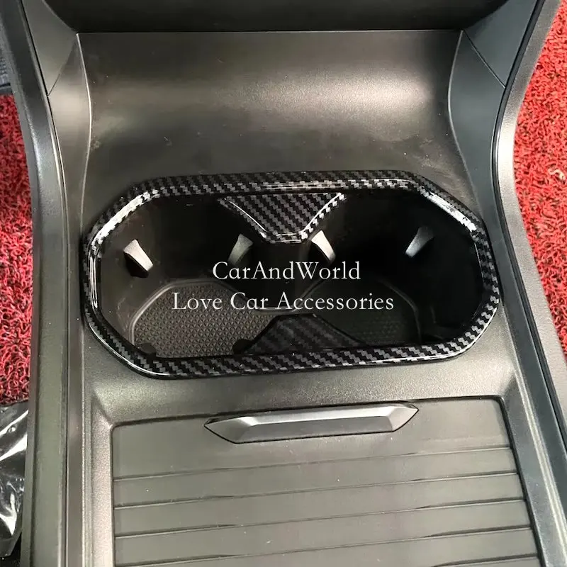 

Carbon Fiber Middle Water Cup Holder Panel Cover Interior Trims For MG 4 MG4 EV Mulan 2022-2025 Car Moulding Accessories