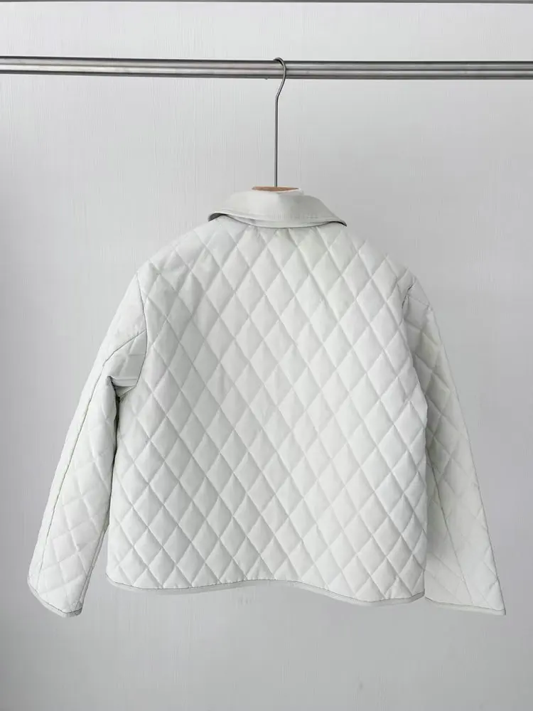 المرأة شتاء جديد الماس منقوشة أوزة أسفل دعوى التلبيب خياطة جلد الغنم أسفل سترة #2