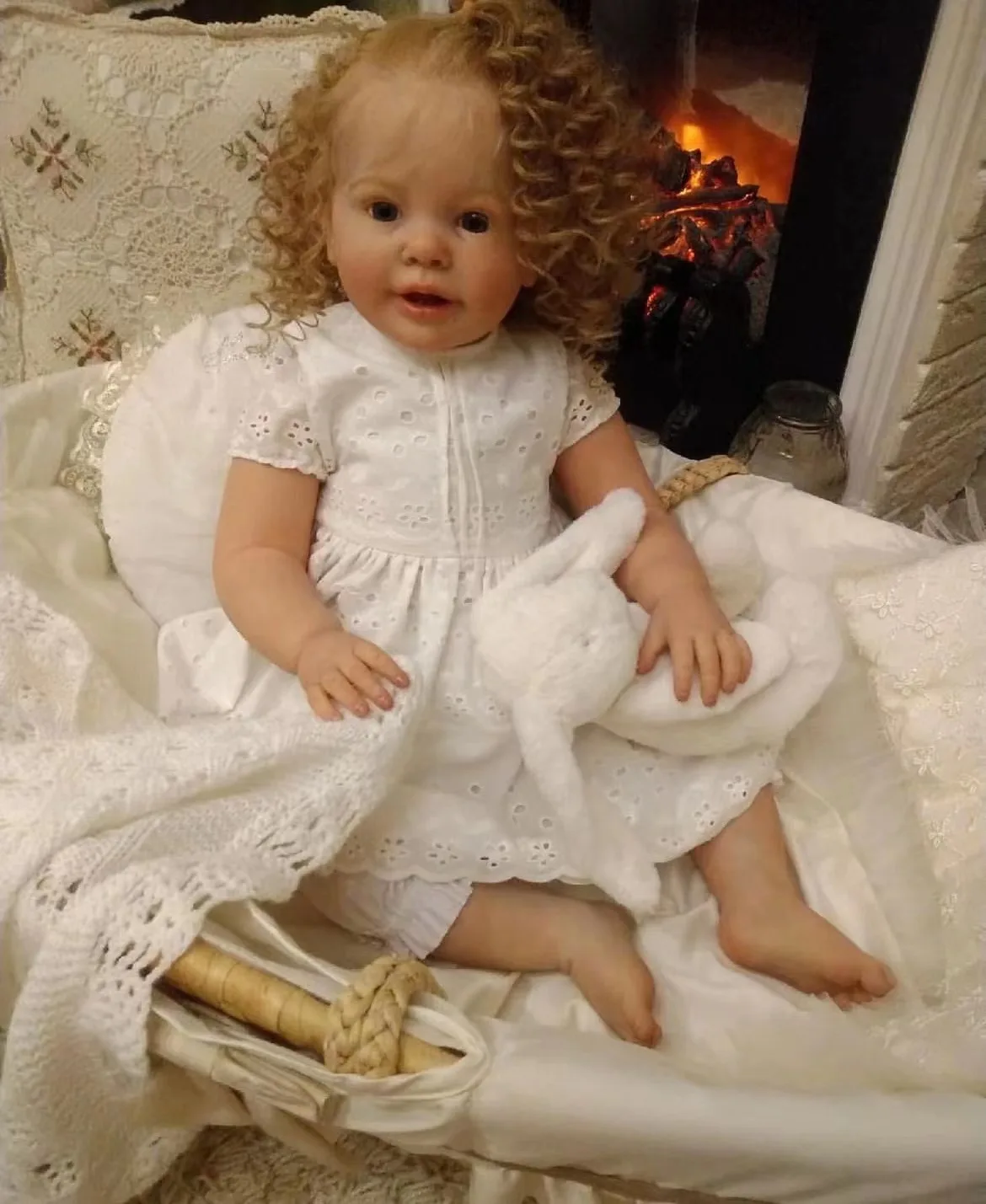 

FBBD Customized Limited Supply 28inch Reborn Baby Katie Marie With Hand-Rooted Hair Already Finisehd Doll Christmas Gift