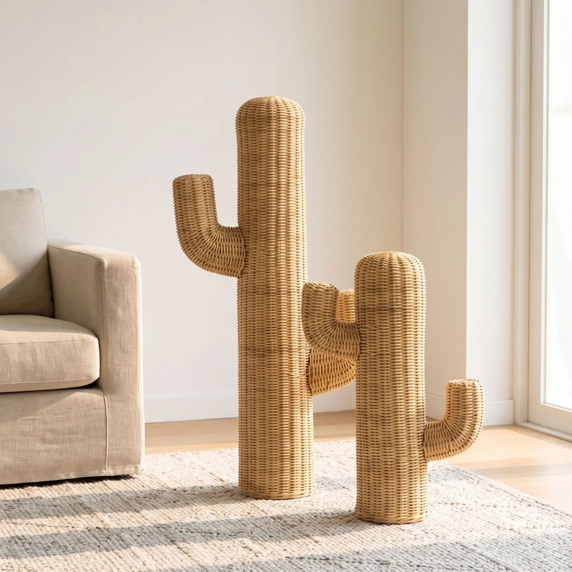 HYS wabi-sabi wind natural vine woven desert cactus ornament living room entry passage garden American rattan