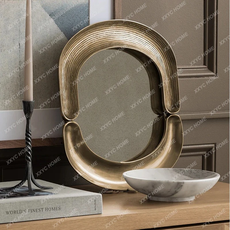 TT  oval art mirror high-end light luxury makeup mirror dressing mirror