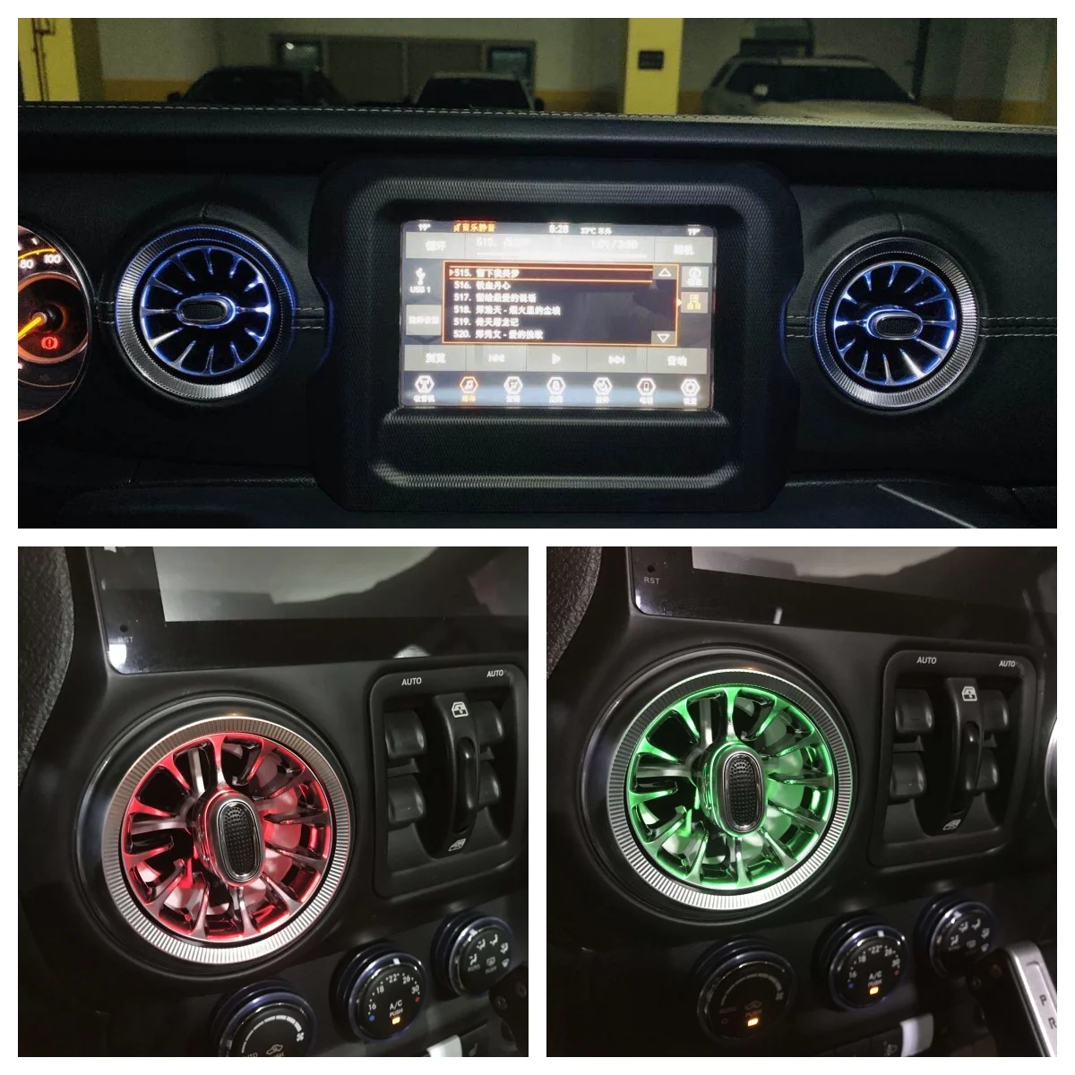 

RGB-подсветка для автомобиля, декоративные светильники для Jeep Wrangler JL 2018+, RGB LED лампа для воздуховодов JL1197