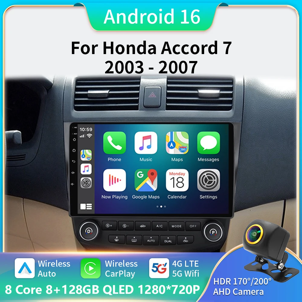 

Carplay android auto Multimedia For Honda Accord 7 2003-2007 Autoradio 7862 car intelligent systems GPS navi Stereo Touch Screen