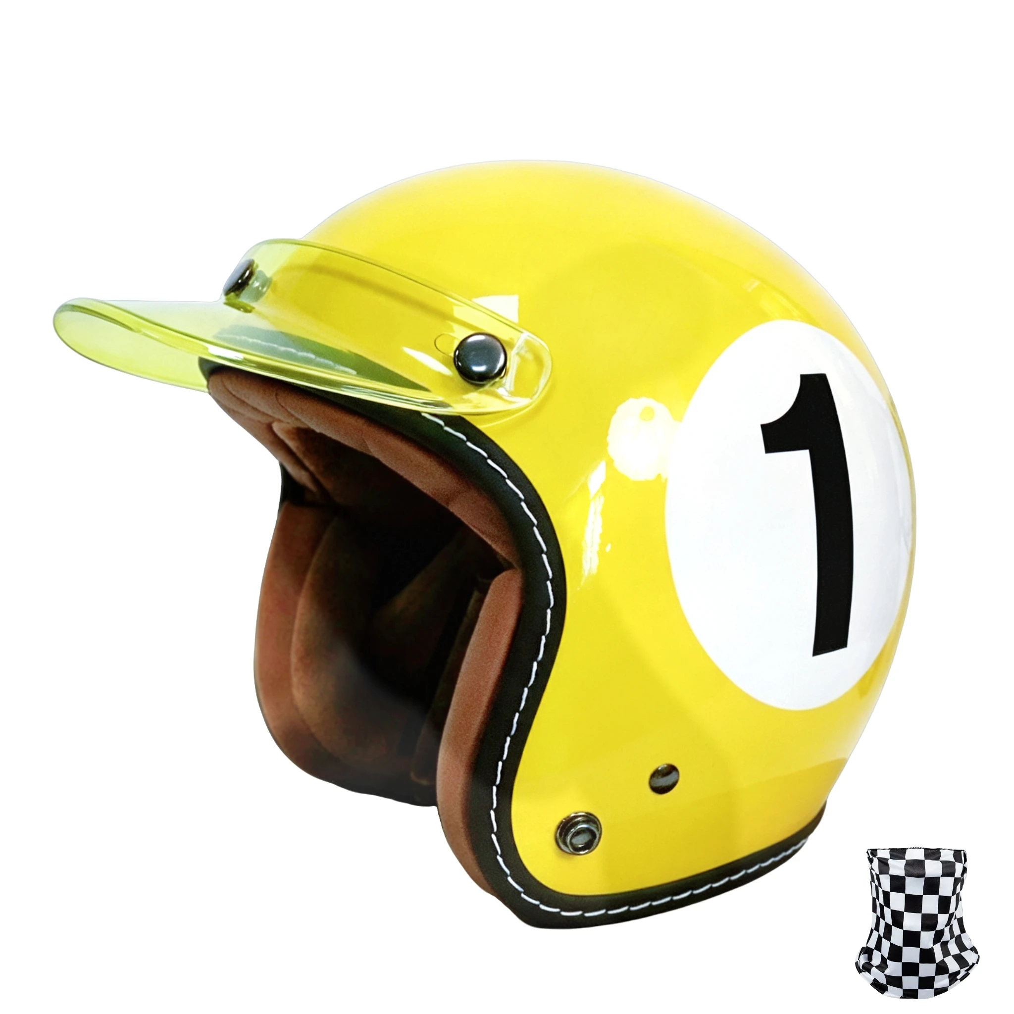 Motorcycle retro three-quarters helmet small helmet classic retro lightweight electric scooter riding helmet for men and women