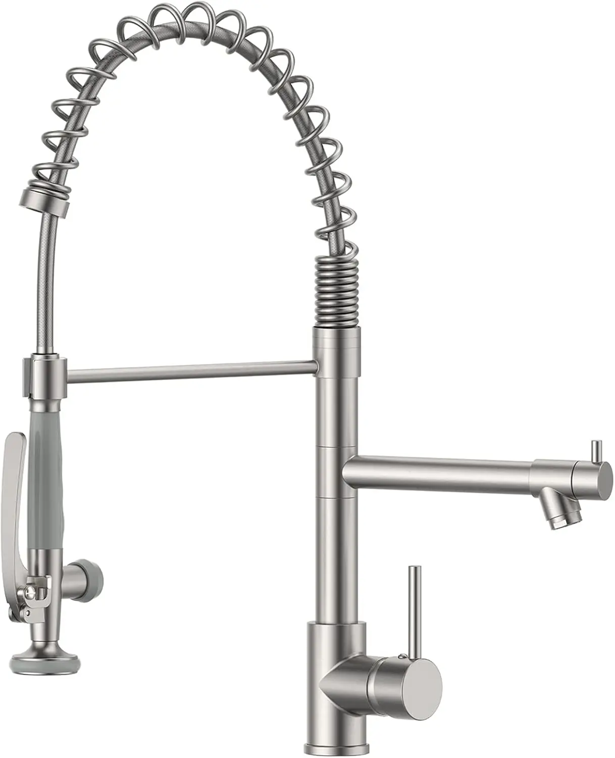 

Commercial Pull Down Kitchen Sink Faucet with Sprayer Brushed Nickel