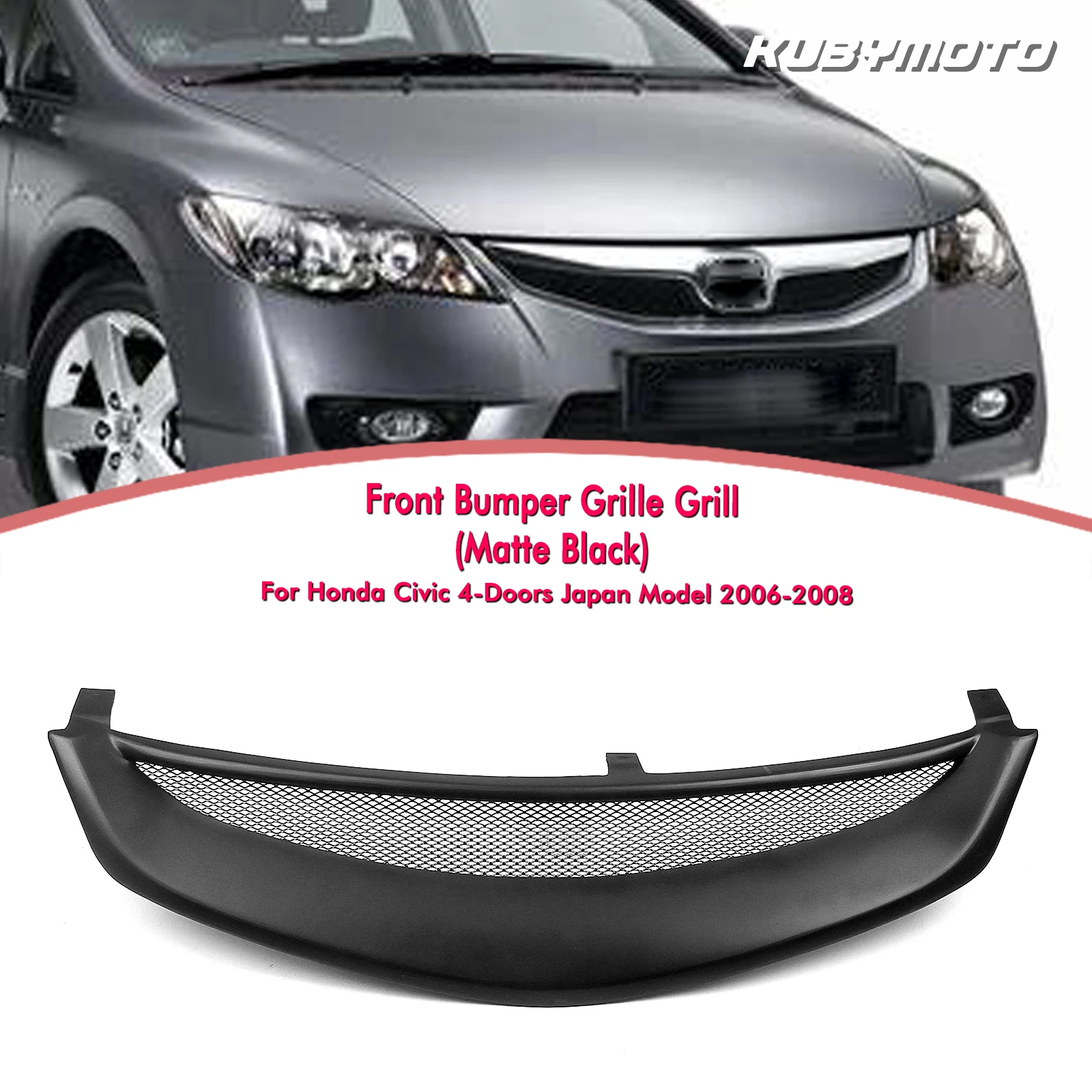 Front Grille Racing Grill Car Upper Bumper Intake Hood Mesh Grid For Honda Civic Sedan Japan Model 2006 2007 2008