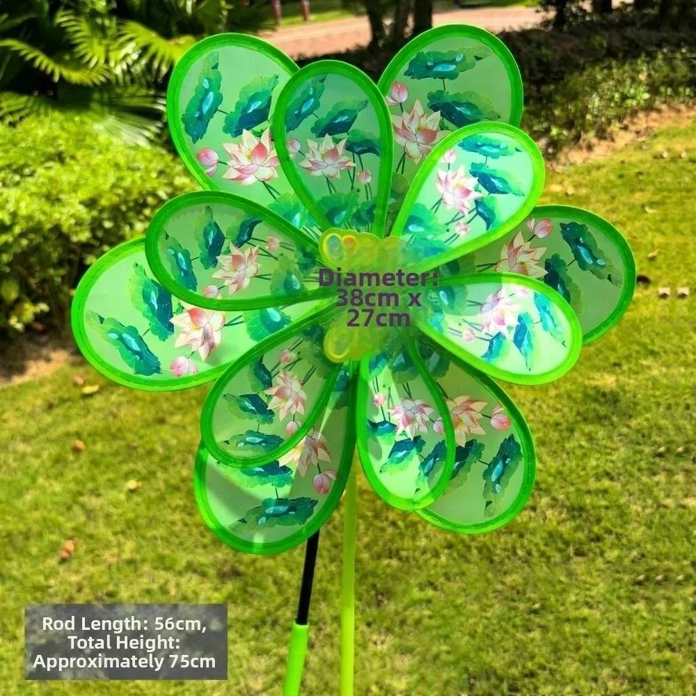 Multistyles Sonnenblumen-Windmühle, PVC, Durchmesser 35–40 cm, rotierender Sonnenblumenpfahl, stehendes Rasen- und Blumen-Windrad