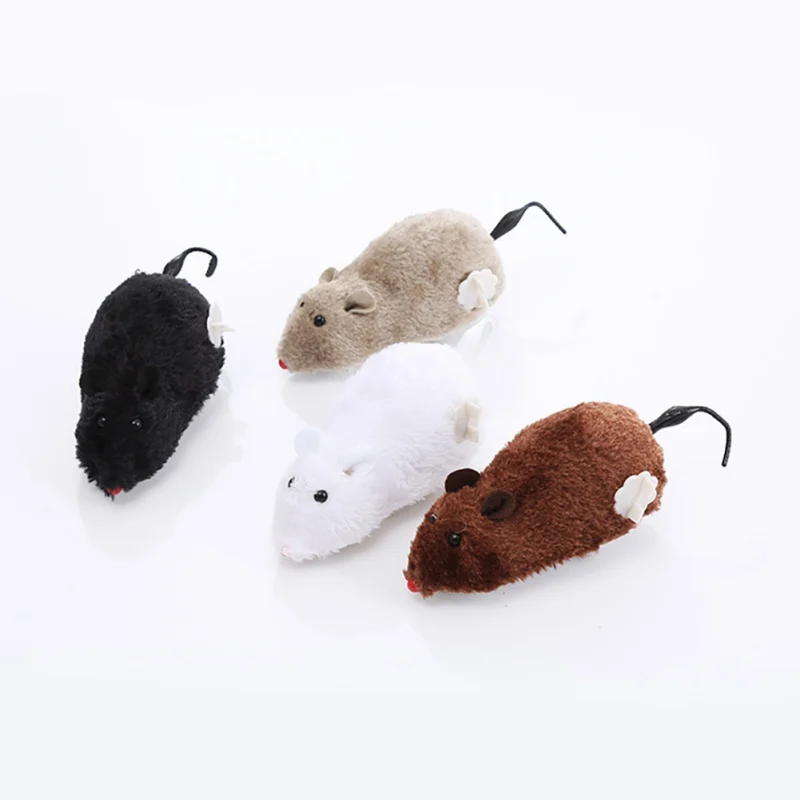 Interactive Cat Toy Mouse Moving Automatic Cat Toys Mice with Spring Wheels for Kitten Indoor Outdoor Exercise Play