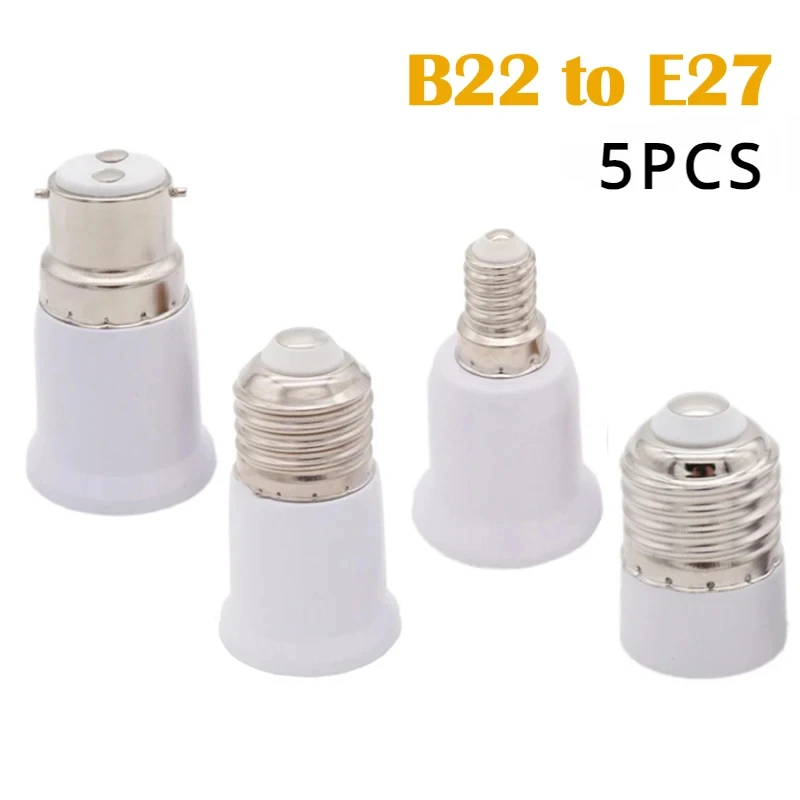 

5pcs E27 To E14 Conversion Lamp Holder Adapter Conversion Socket High Quality Material Socket Light Bulb Adapter Lamp Holder