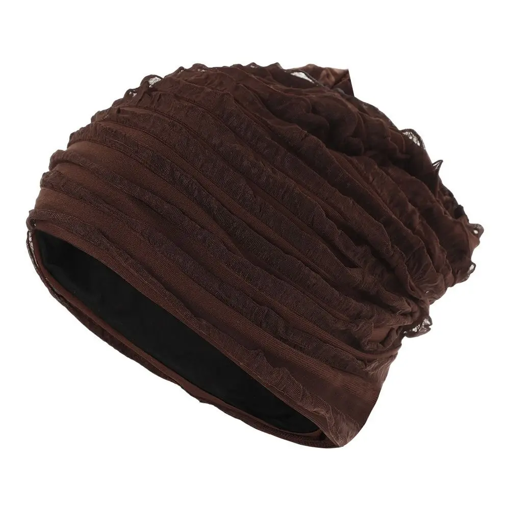 Lightweight Slouchy Beanie Hat Air Conditioner Protection Lace Mesh Thin Bonnet Cap Soft Overhead Bald Head Cover Cap For Women