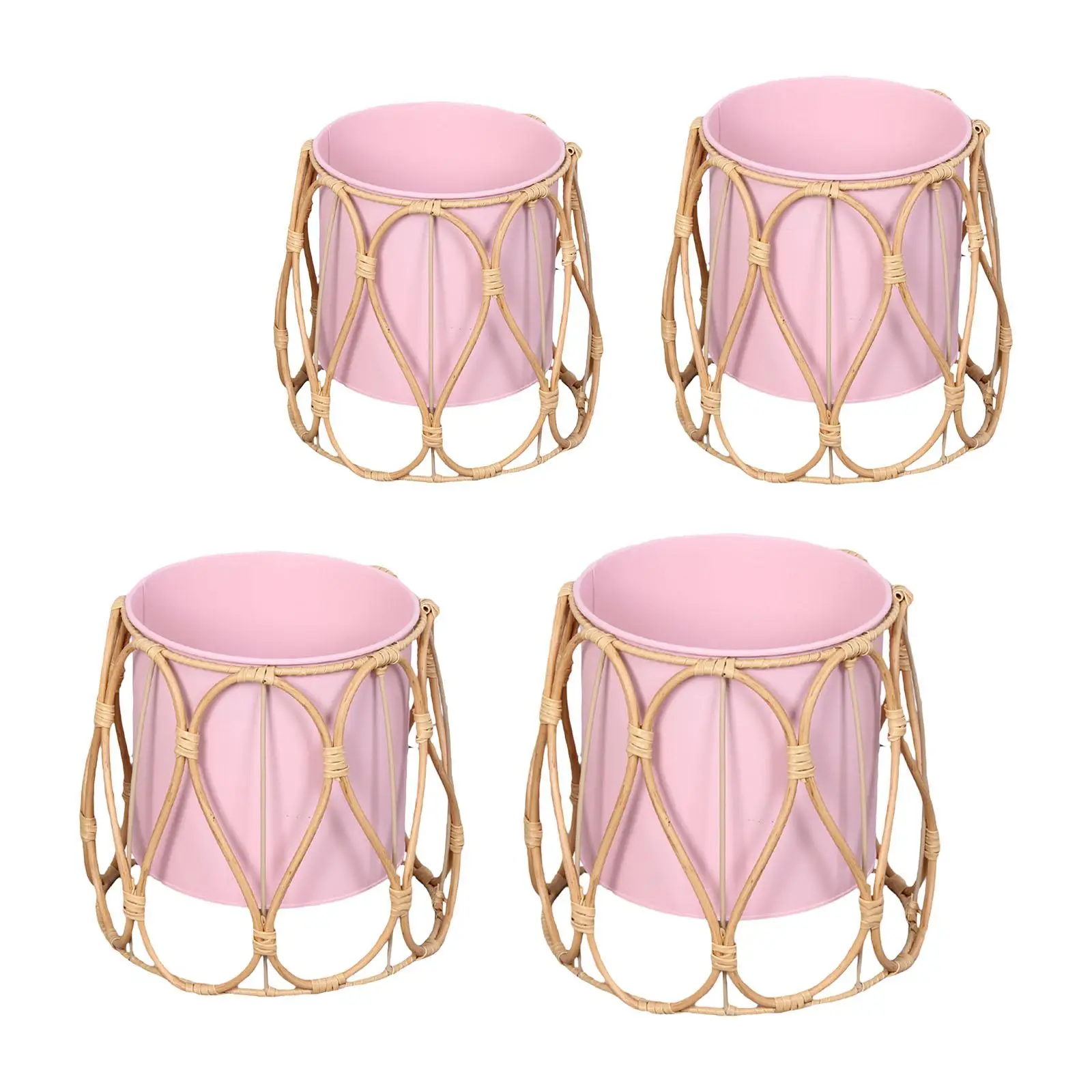 

Woven Planter Stand Photography Prop Desk Containers Flower Pot Stand for Balcony Home Table for Indoor and Outdoor Plants Decor