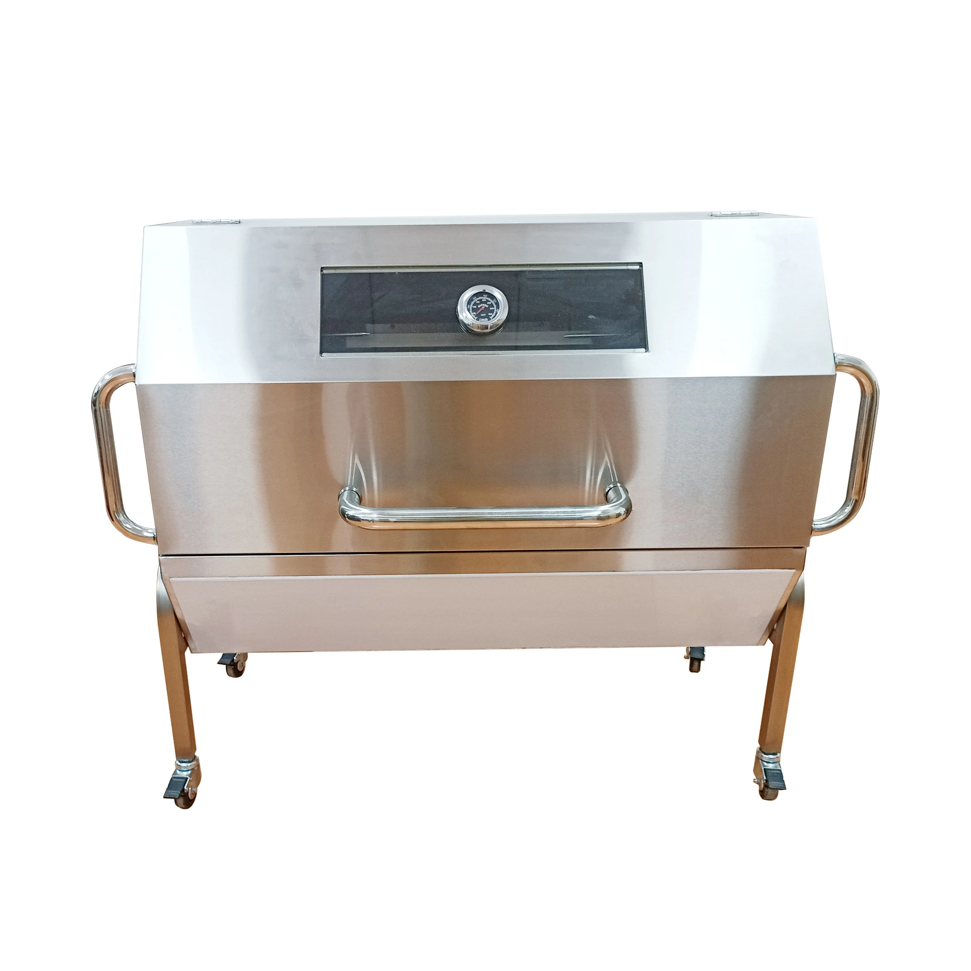 Stainless Steel Roast Whole Pig Factory Sale 1.5M BBQ Oven Spit Roaster Outdoor Motorised Charcoal Grill