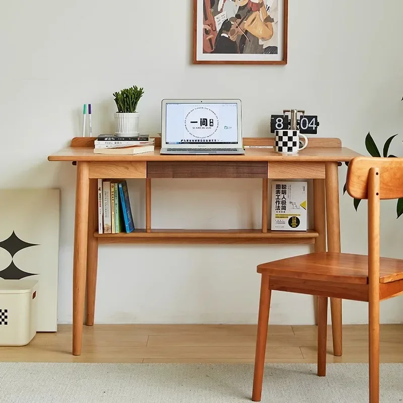 

Log furniture Japanese simple cherry wood computer desk writing desk household