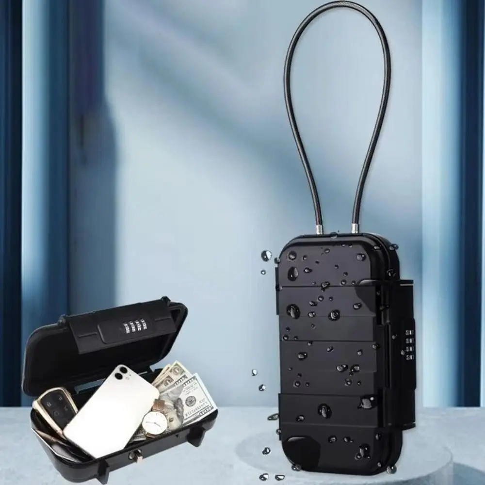 Combination Lock Portable Safe Box Waterproof Design Large Capacity Combination Security Case Durable Anti-Theft Travel Safe Box