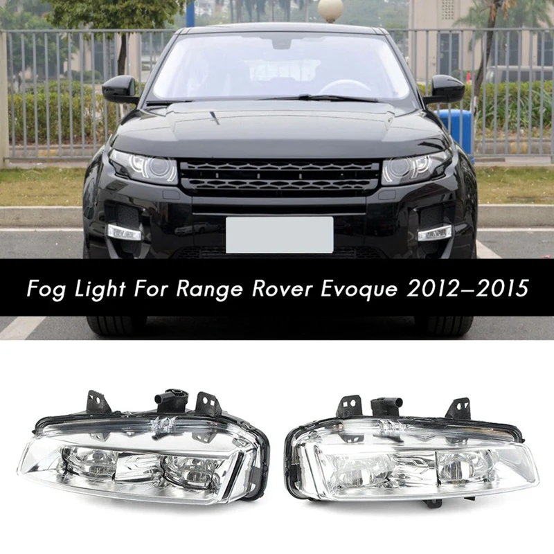 

2 PCS Car Front Bumper Fog Lamp Light Black ABS For Land Rover Range Rover Evoque 2011-2015 LR026089 LR026090