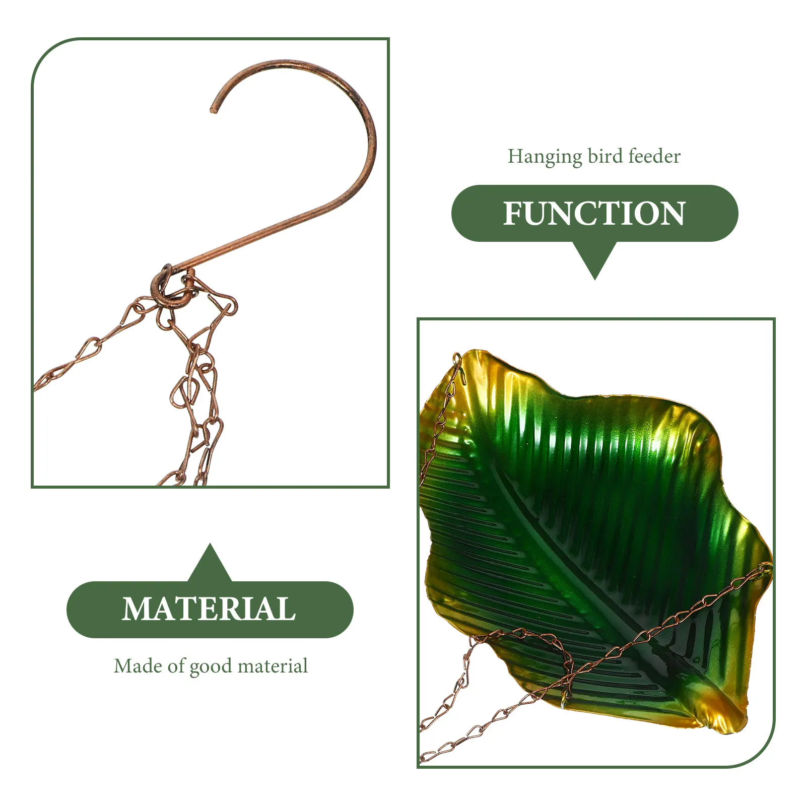 

Hanging Bird Feeder Iron Material Swing Type Outdoor Tray Platform Bird Feeder for Garden Backyard Decoration Food Container
