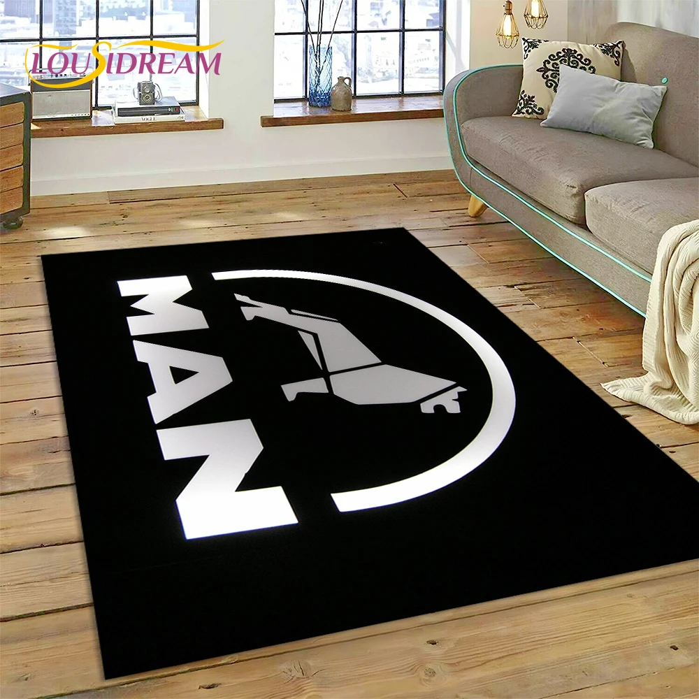 Man Truck Logo 3D Printing Rug Carpet for Living Room Bedroom Home Decor,Floor Mat Non-slip Decoration for Sofa Doormat Gift Kid