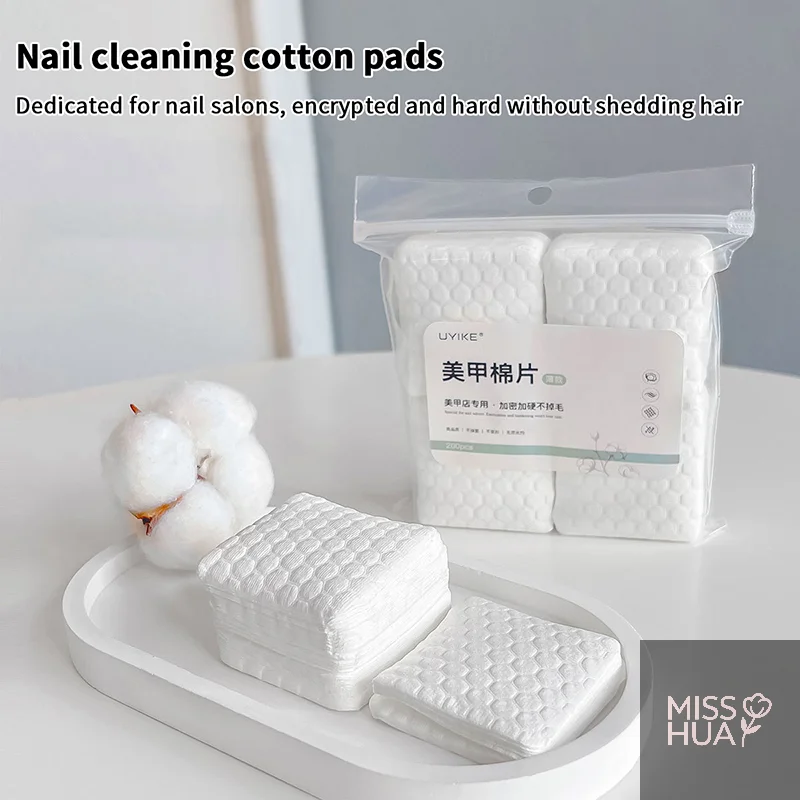 هوا هوا 200 قطعة مسمار لوحة قطن مزيل طلاء الأظافر جل نظيفة مانيكير المناديل خالية من الوبر مناديل القطن الأنظف ورقة منصات الورنيش أداة