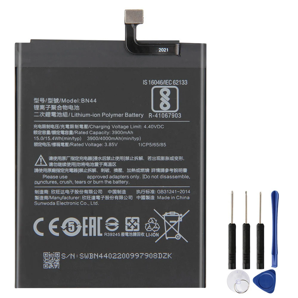 إنتاج 2024 بطارية بديلة BN44 لهاتف Xiaomi Redmi 5 plus 5.99 "Redrice 5 Plus بطاريات هاتف عالية الجودة مع أداة