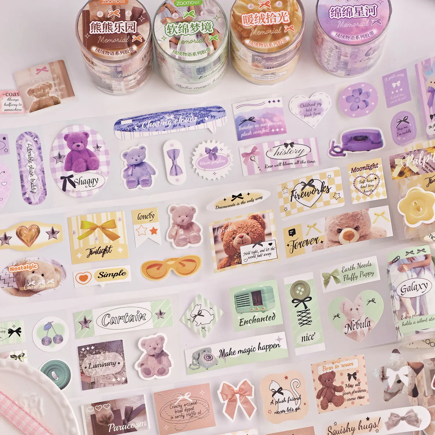 شريط اشي كوري لطيف، سلسلة قصص مخملية، ملصقات مواد زخرفية لحقائب اليد #2