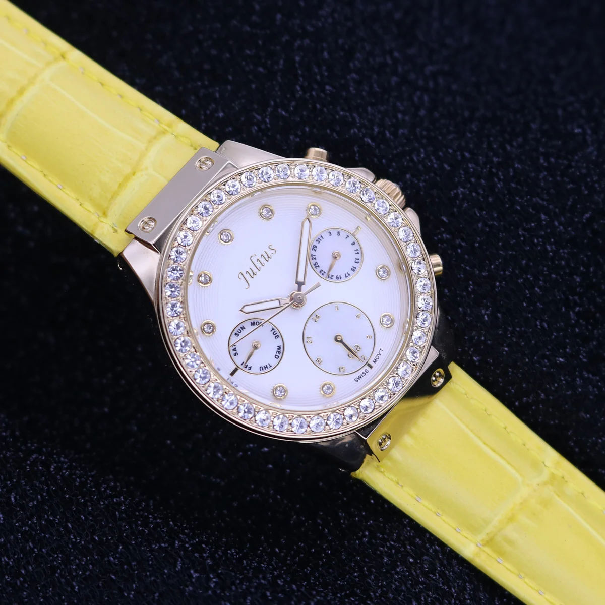 Real Multifunctions Lady Women's Watch ISA Mov't Fine Sport Hours New Fashion Real Leather Girl's Birthday Gift Julius Box