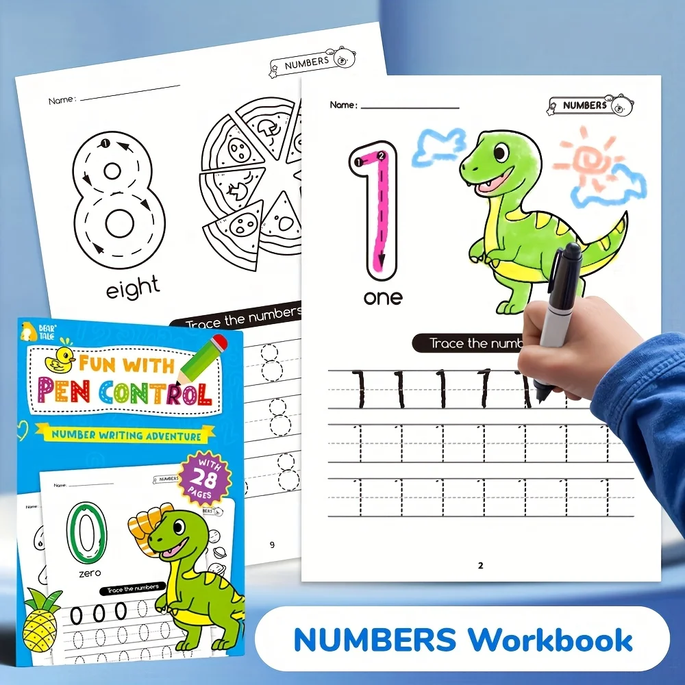 Preschool Math Workbook Number Tracing for Toddlers Kindergarten Learn-to-Write Workbook Practice for Kids Pen Control Drawing