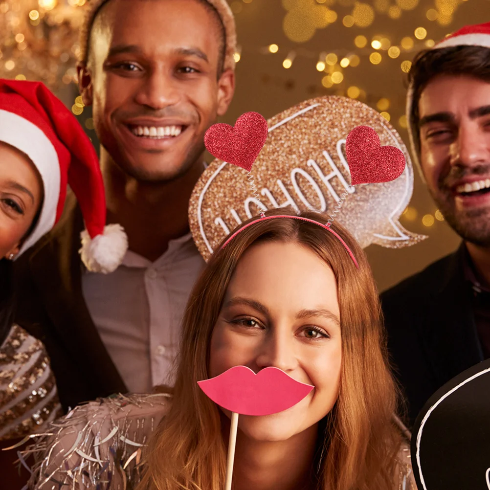 

9Pcs Hairbands Heart-Shaped Headwear Festive Valentine's Day Costume Supplies Party Photo Props for Women