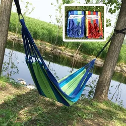 Hamaca de lona de 280x80cm para el hogar, cama colgante colorida antivuelco para jardín, Camping al aire libre, viaje, caza, columpio colgante