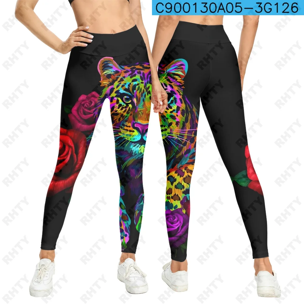 

RHTY Brand Rose Tiger Black 3D Muscle Printed Leggings Sexy Leggin Tights Push Up Fitness Women Pants Frog Green