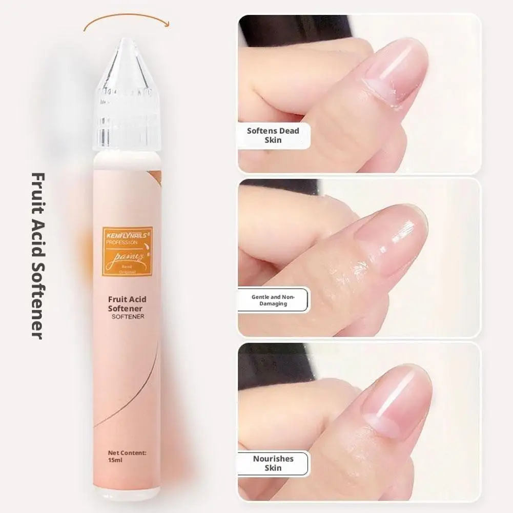 

15ml Nail Cuticle Softener Pen Fruit Acid Exfoliator No Soak Required Repair Damaged Nails Manicure Tool For Salon Home Use J3P3