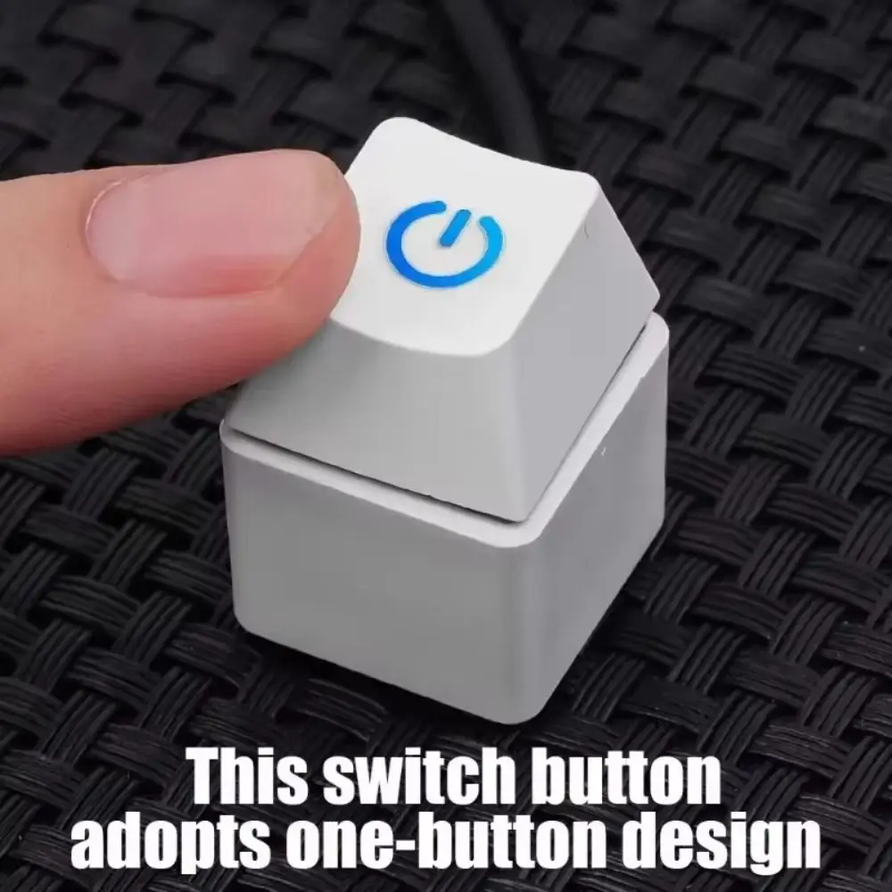 LED Lights Computer Desktop Switch Button with 2m Extension Cable Versatile Computer Case External Button Computer Key Launcher