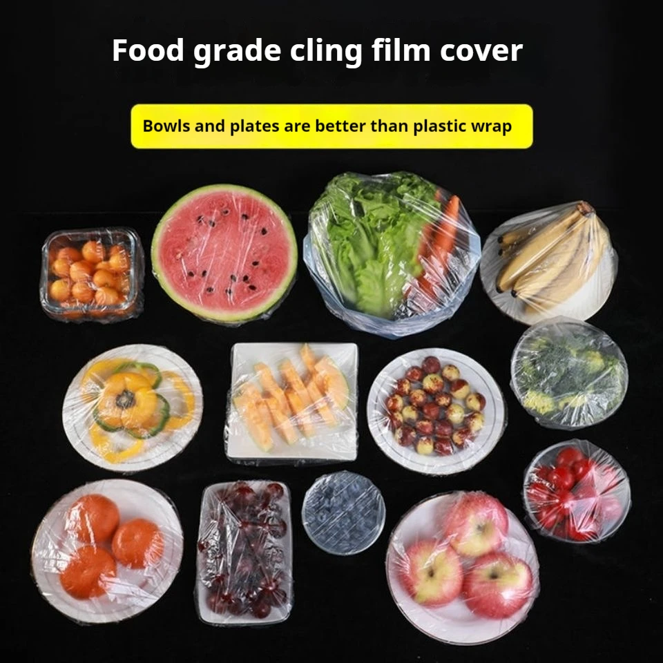 Disposable Food Cover Fresh-keeping Food Cover Plastic Colorful Elastic Wrap Lid Plate Kitchen Packaging Bags Storage Bag, image 5