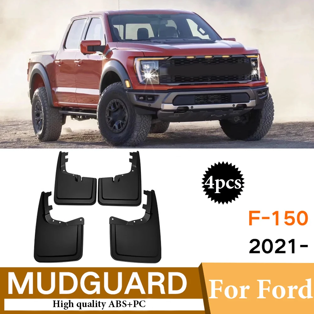 

4pcs Mud Flaps For Ford F-150 F150 2021 2022 2023 F 150 Splash Guards Fender MudFlaps Front Rear Mudguards Car Accessories