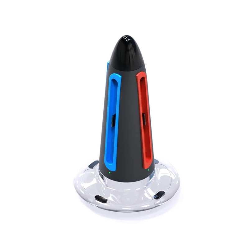 【인기 상품】스위치 2용 4 in 1 충전 거치대 (좌우 핸들 포함) 휴대용 원형 충전 거치대 RGB Li 포함