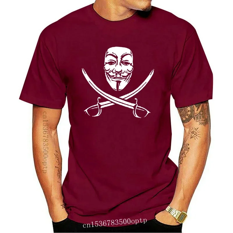 New Fashion Men T Shirt  Guy Fawkes Mask ANONYMOUS  Mutiny Shirt V for Vendetta OWS Occupy Hacker Tee Shirt