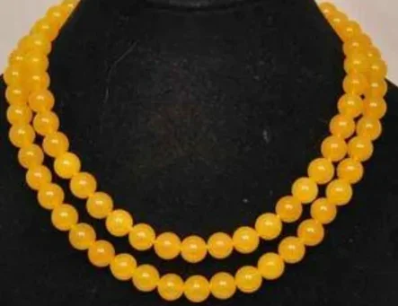 Jewelr 2 Rows 8mm Gems Round Beads Necklace 32