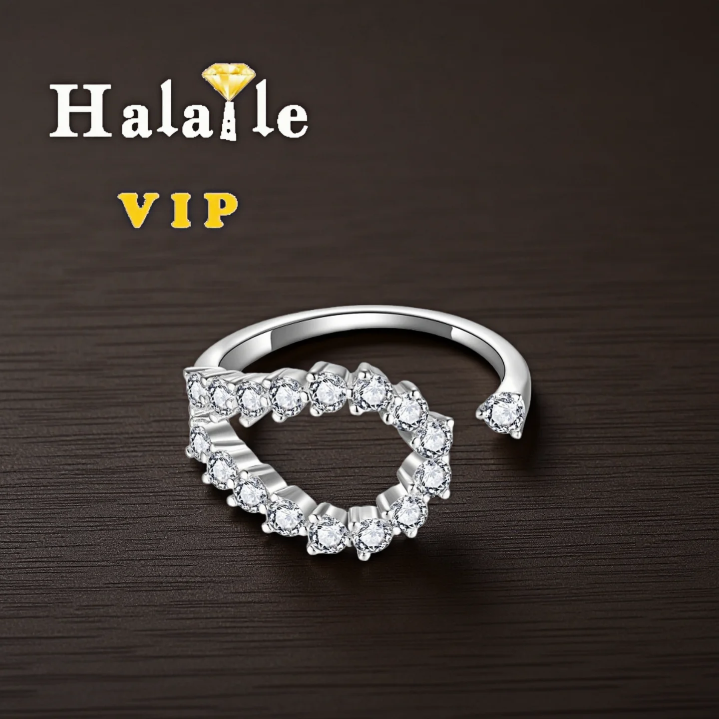 

Halaile 0.78cttw Full Moissanite Ring For Women 925 Silver Open Ring Sparkling Luxury Wedding Fine Jewelry
