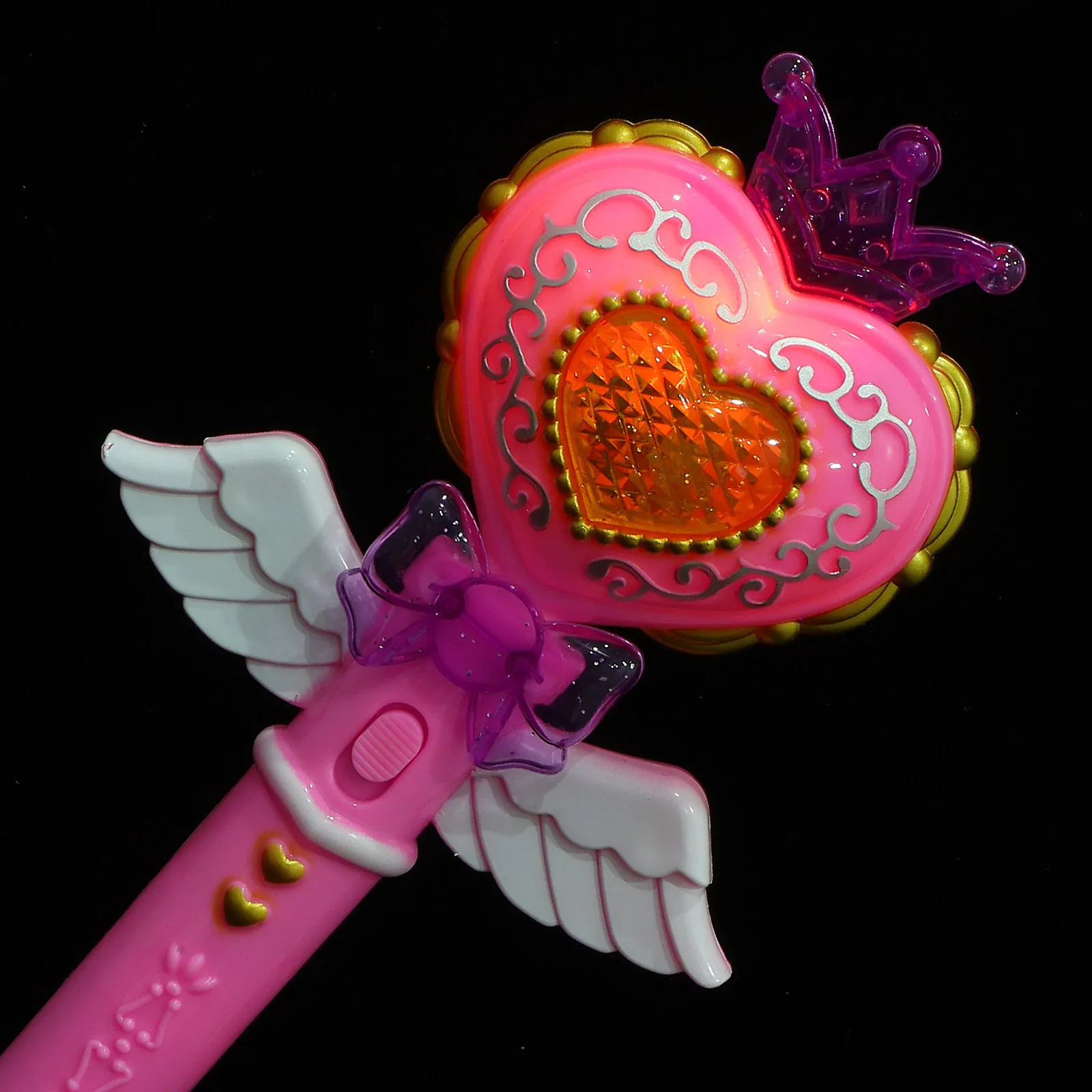 

Light Wand Glow Princess Sound Effects Heart Shaped Mini Fairy Stick Lightweight Portable Birthday Stage Performance