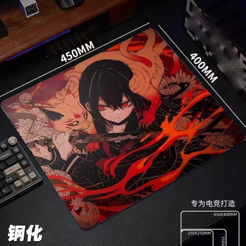 Anime Tempering Glass Mouse Pad Gaming Pad Smooth Frosted Surface Waterproof Desk Multiple Large Size Optional 450X400 360X300