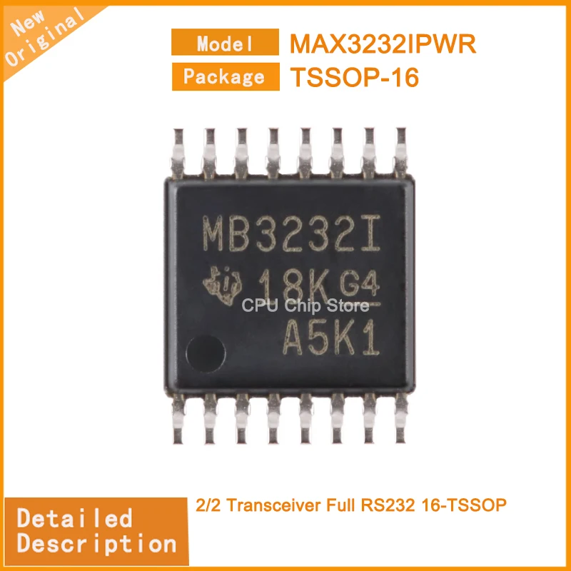 20Pcs/Lot New Original MAX3232IPWR  MAX3232  2/2 Transceiver Full RS232 16-TSSOP