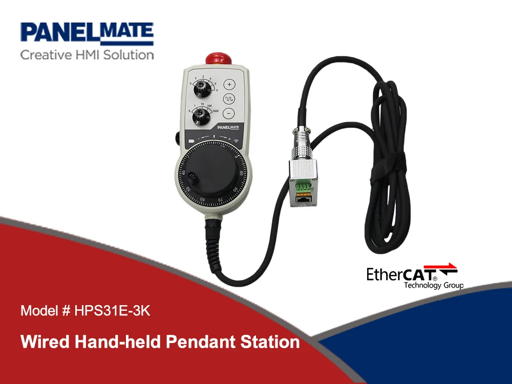 ZXY Model# HPS-31E-3K | EtherCAT Hand-hold Pendant Stations and Handwheel Euchner Reader Manual Pulse Generator( MPG )