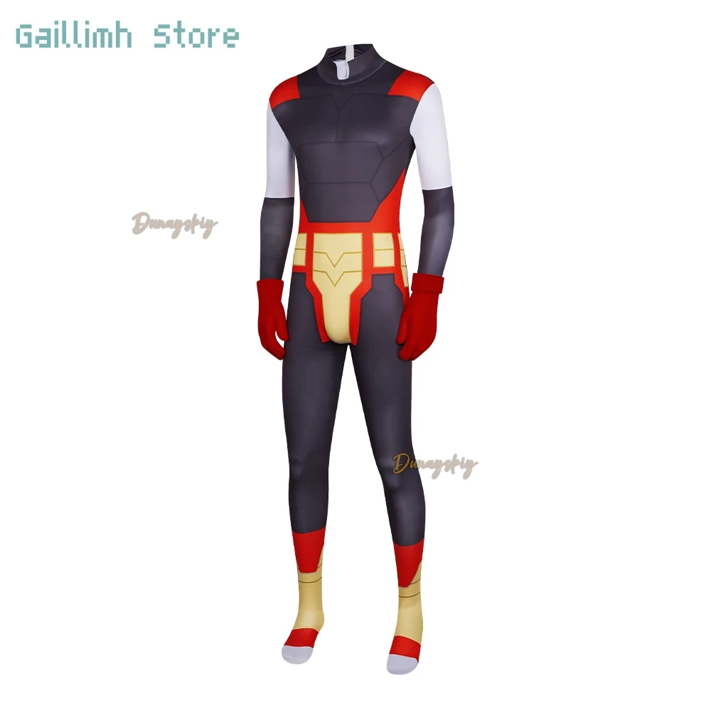 Cartoon Invincible Battle Cosplay Beast Costume Anissa Mark Grayson Bodysuit Handguard Belt Black Jumpsuit Disfraz Carnival Suit