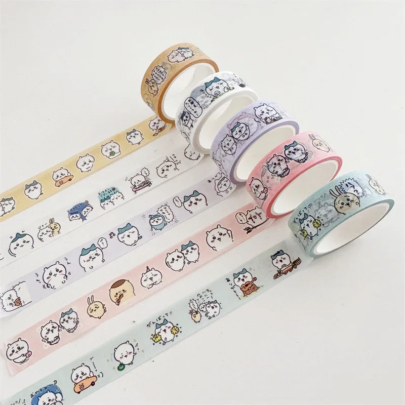 

【5 Meters】ins Cartoon Chiikawa and Paper Tape Flying Squirrel Usaqi Hachiware Cartoon Hand Tent Can Tear and Paper Tape DIY