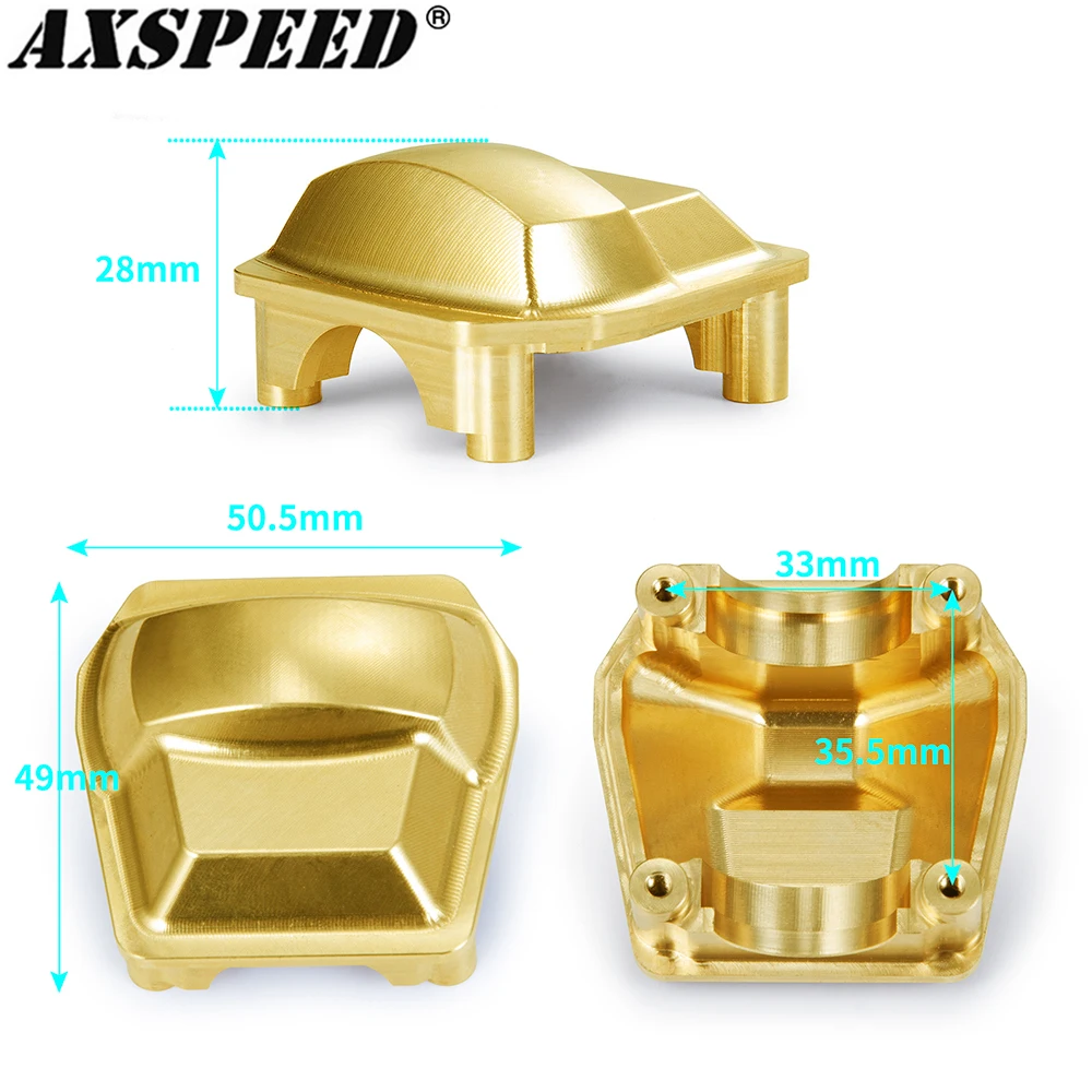 AXSPEED Portal Drive Axle Brass Counterweight Axle Diff Cover for 1/6 RC Crawler Car Axial SCX6 AXI05000 Upgrade Parts