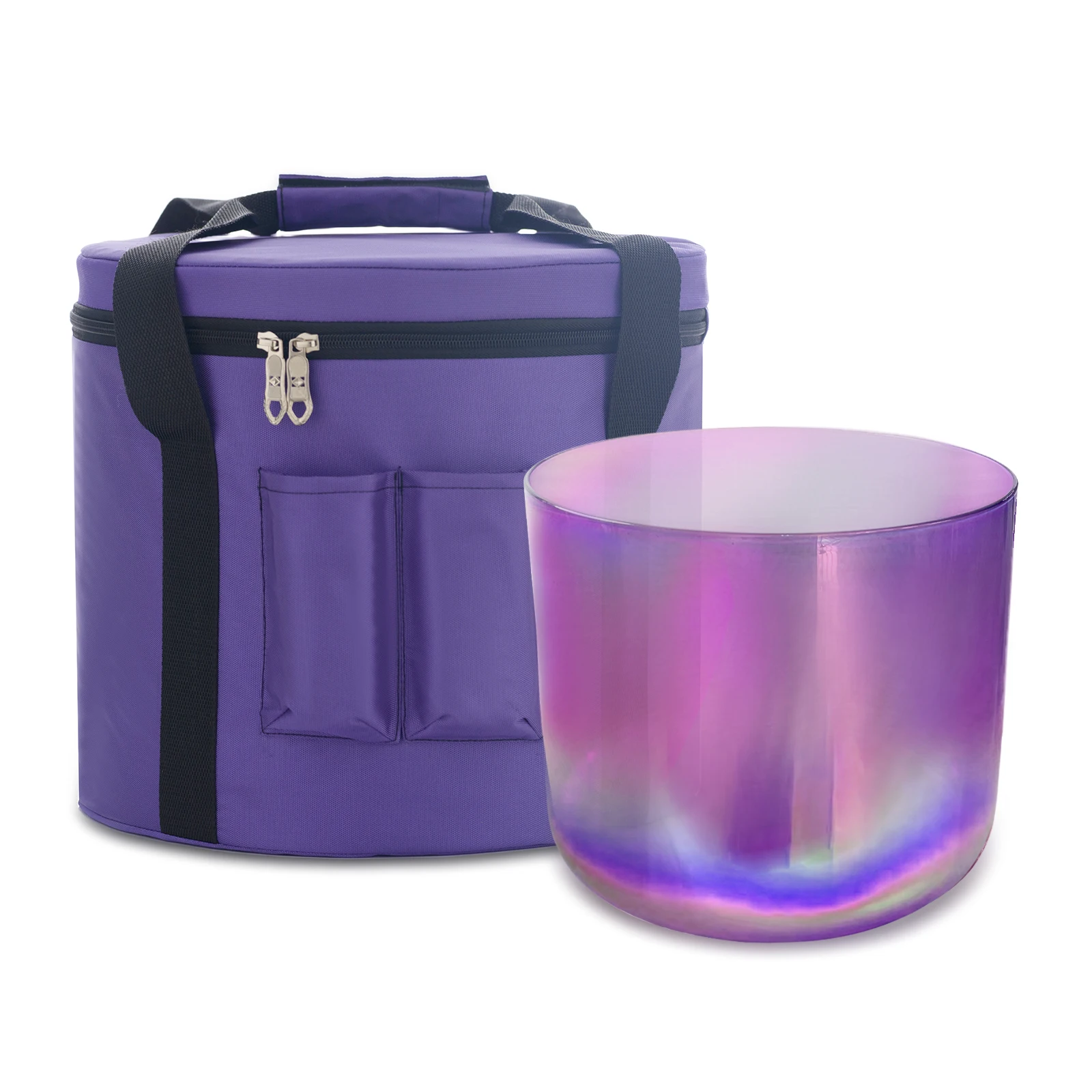 Star Linkup 6 Inch Random Note Purple Natural Cosmic Light Alchemy Crystal Singing Bowl for Sound Healing with Free Mallet and O-ring