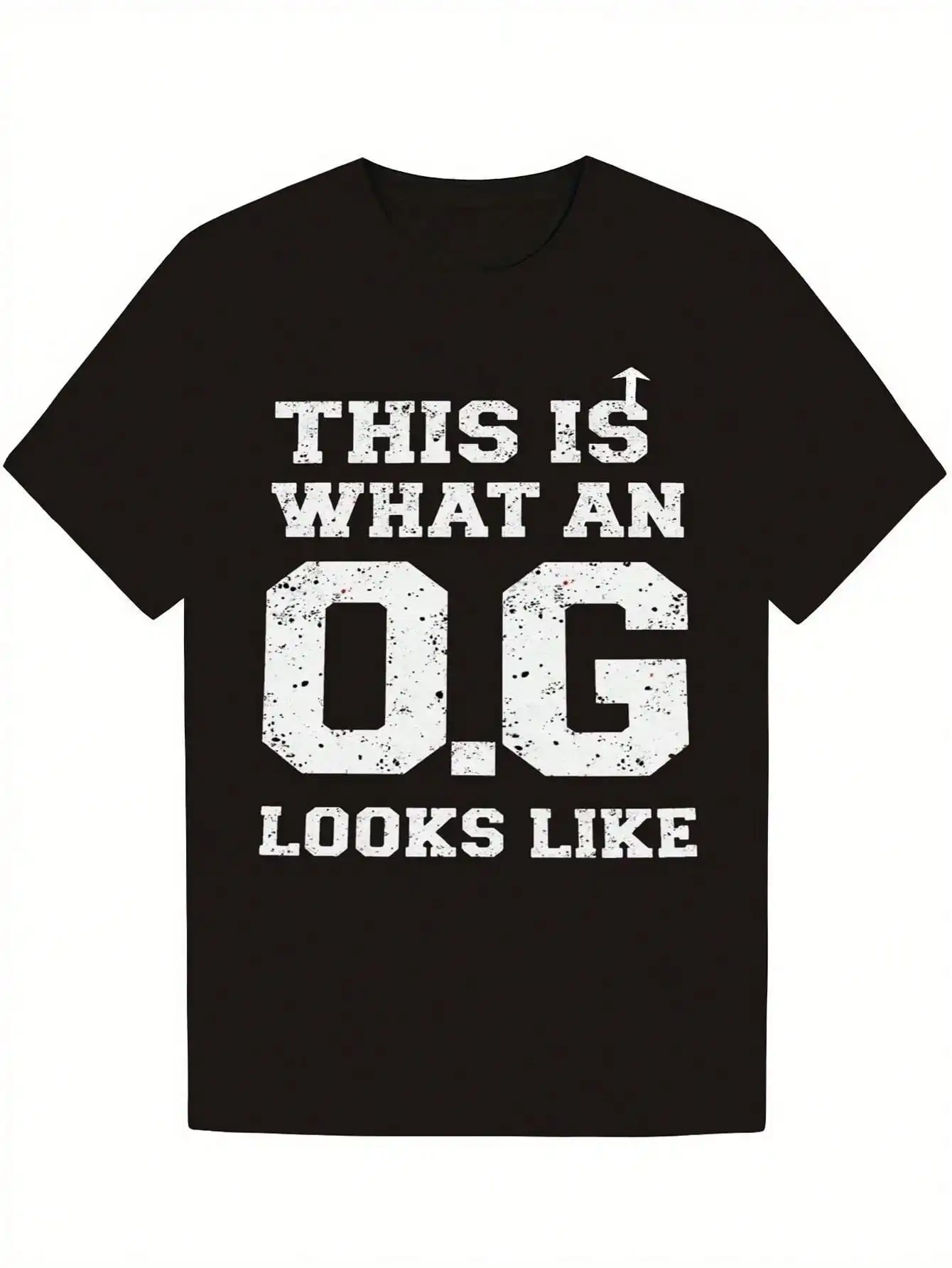 Men's This Is What An Og Looks Like Graphic T-Shirt Black White Distressed Lettering Soft Breathable Crew Neck Tee Perfect Gift