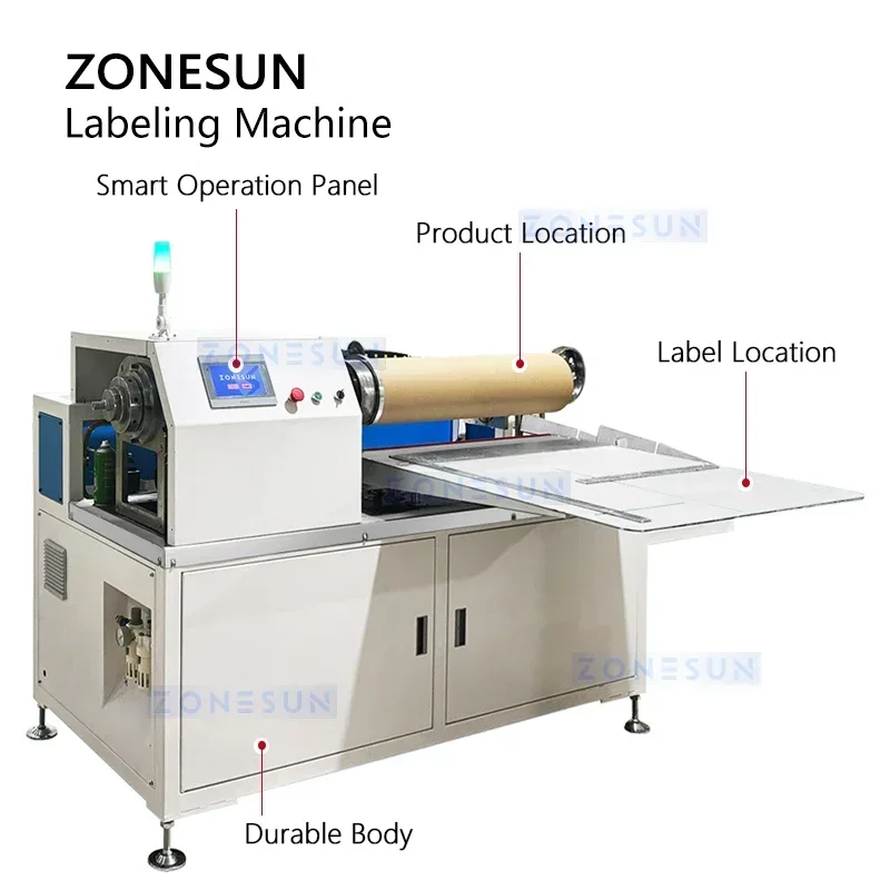 Zonesun Etichettatrice semiautomatica per colla bagnata Etichettatrice per lattine di papar Applicatore di etichette per tubi ZS-ZGL7
