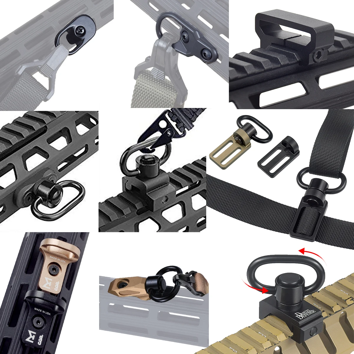 

Tactical RSA GBB Buckle QD Swivel Sling Mlok Scope Mount Attachment Adapter fit 20mm Rail MLOK KEYMOD Airsoft Rifle Accessories