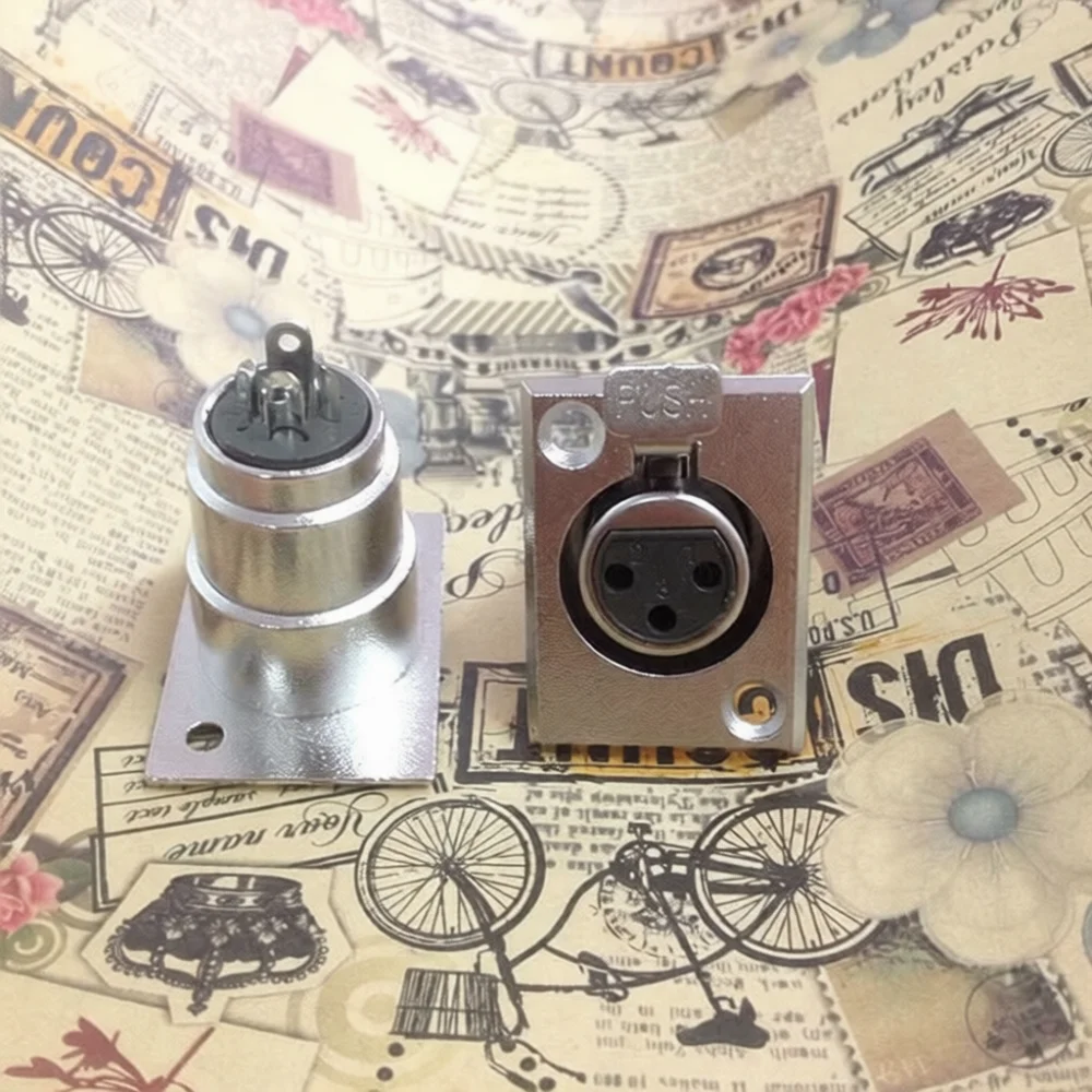 Professional XLR 3 Pin Female Audio Socket Connector For Stage Monitor Subwoofer Mixer Amplifier Metal Chassis Mount Jack